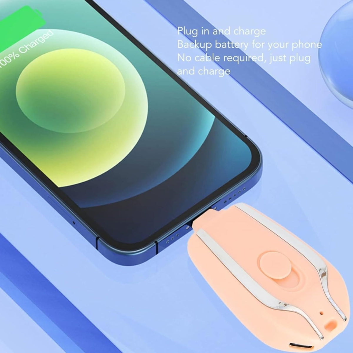 Mini Emergency Rechargeable Keychain Power Bank (1500 mAh)