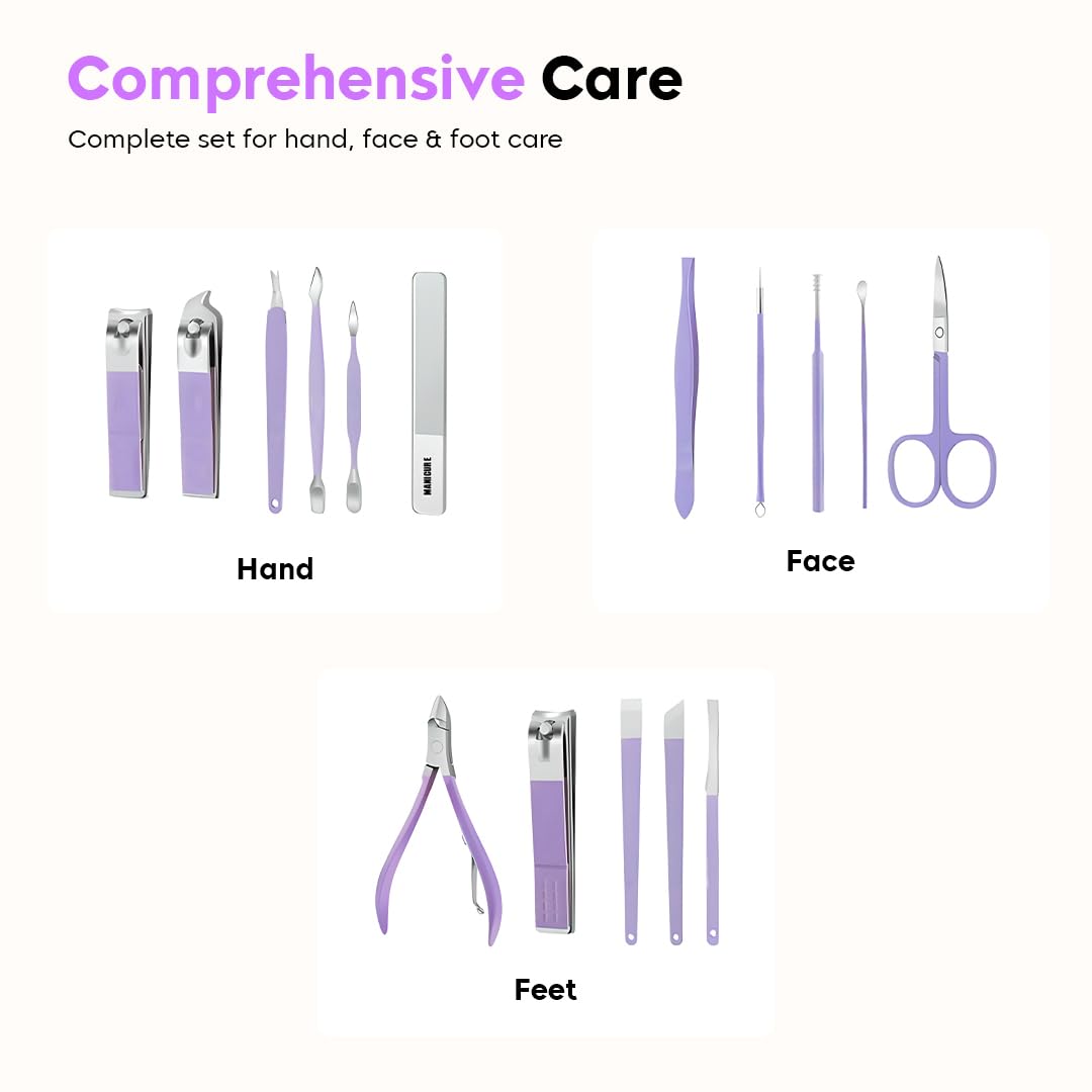 Premium 16-in-1 Manicure Pedicure Set Nail Care Grooming Kit