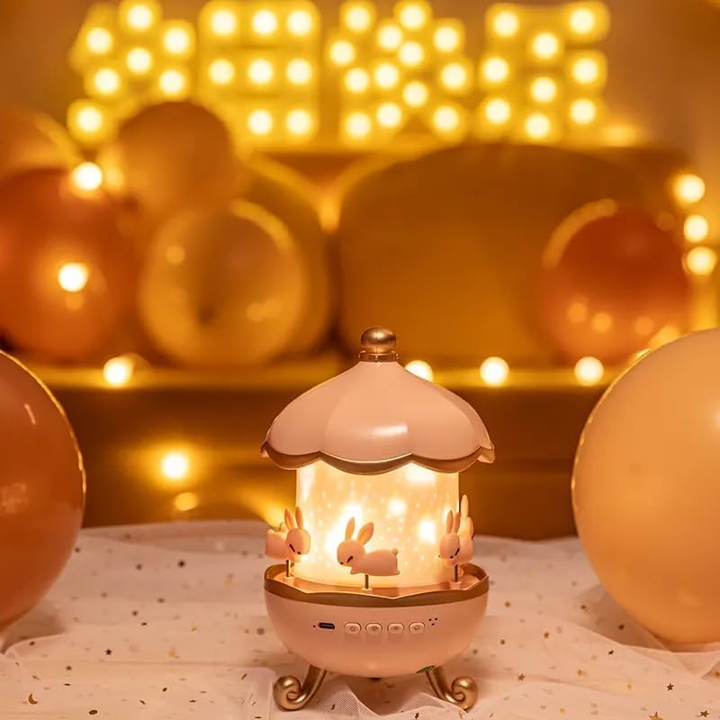 Rabbit Night Light Projector 360° Rotatable LED Night Lamp