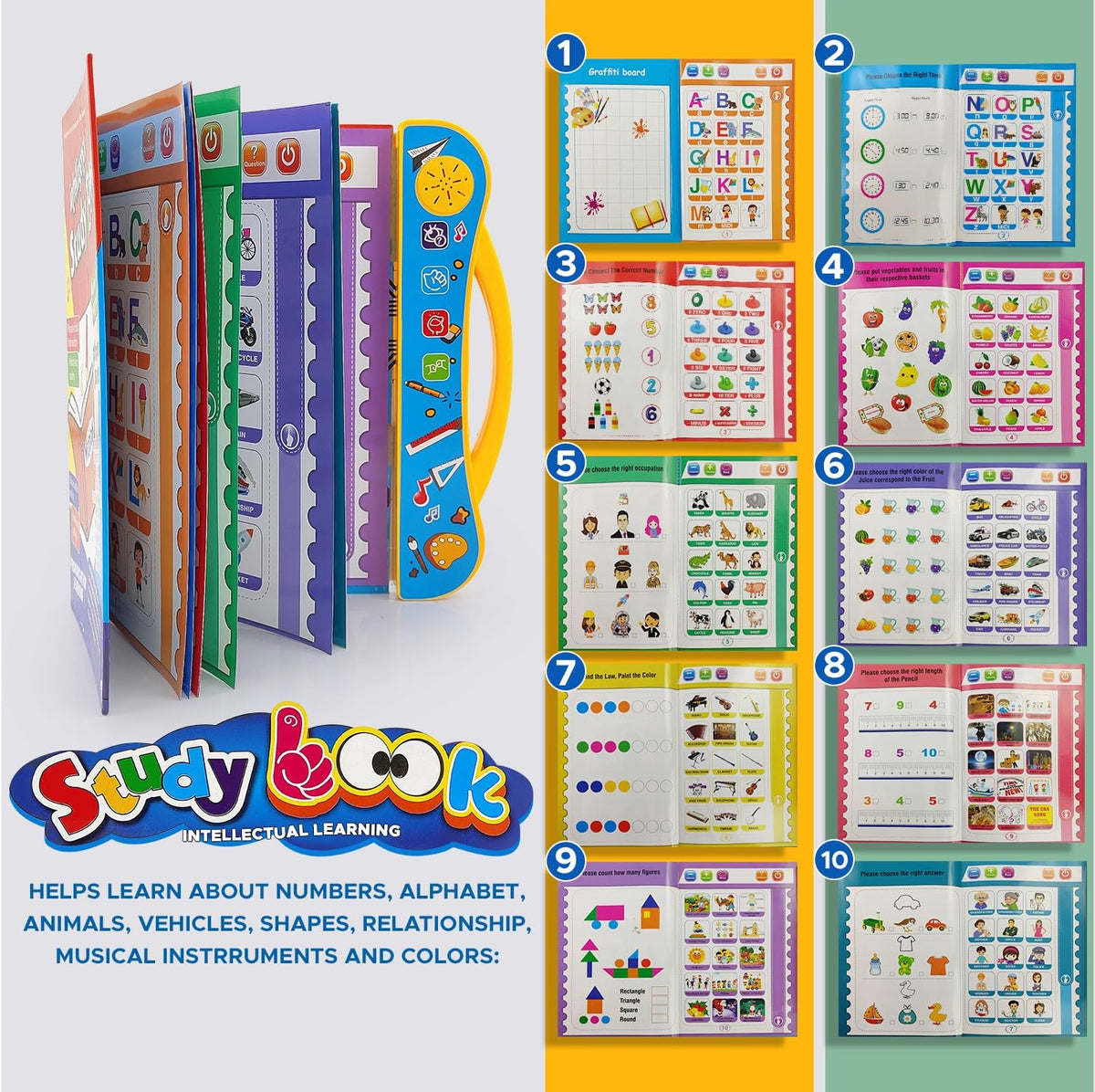 Study Look® Interactive Talking Learning Book for Kids