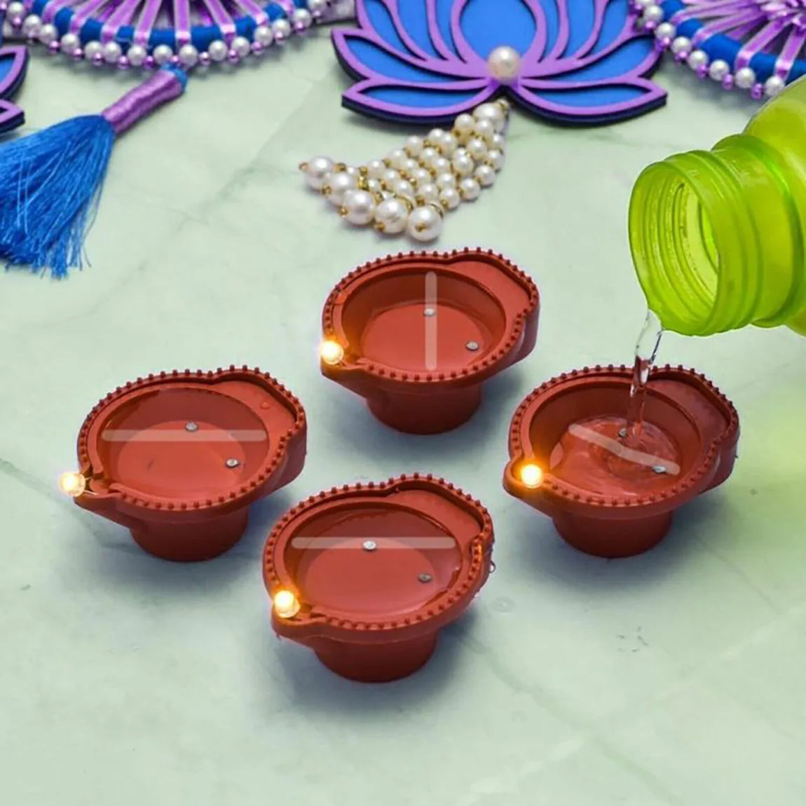 Water Sensor Diya - Set Of 12